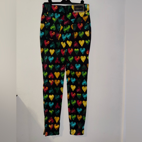 PRE-OWNED - Versace Printed Cotton Denim Jeans - Size 28 IT - 6 US - Picture 8 of 11